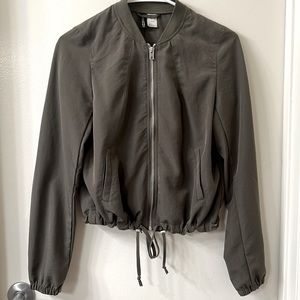 Olive thin bomber jacket
